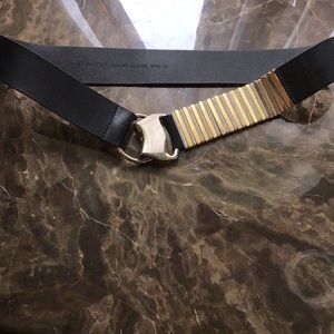 Black and gold BLack leather wrap belt